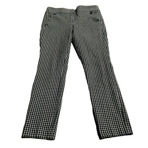 Ann Taylor Loft Marisa Women’s Black Whote Checked Skinny Trouser Pants Size 4